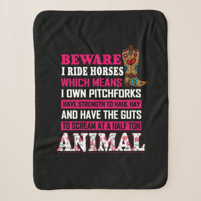 Cobertor Sherpa Presente Equestre | Cuidado Com Cavalos De Corrida (Frente)