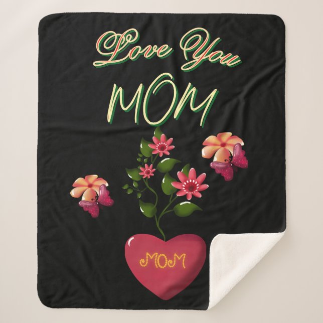 Cobertor Sherpa Presente floral personalizado e feito sob medida p (Frente)