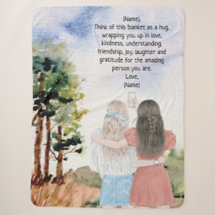 Cobertor Sherpa Presente para Irmã ou Amigos Paisagem Aquarela