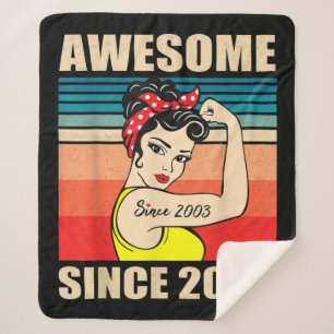 Cobertor Sherpa Presente para mulheres de 18 anos Vintage 18º aniv