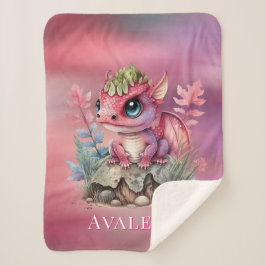 Cobertor Sherpa Presente Personalizado de Chá de fraldas de Dragão