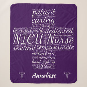 Cobertor Sherpa Presente Personalizado de Nuvem de Enfermeiro NICU