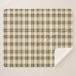 Cobertor Sherpa Presente Xadrez Tartan Bege Marrom Verde para Ele