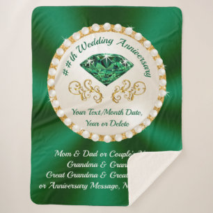 Cobertor Sherpa Presentes de Aniversário do Casamento Emerald par