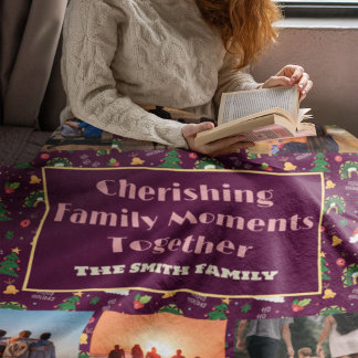 Cobertor Sherpa Presentes de Natal da Família Personalizada para F