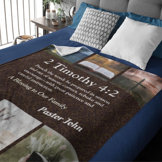 Cobertor Sherpa Presentes de Natal Únicos Personalizados para Past (Unique Christmas Gifts for Pastors)