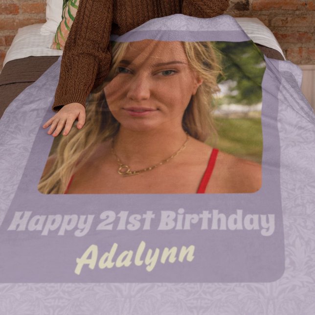 Cobertor Sherpa Presentes personalizados para mulheres violetas de (Gifts for 21 Year Old Female)