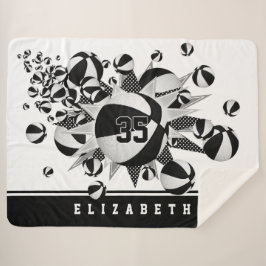 Cobertor Sherpa preto branco sua sala de esportes estrelas