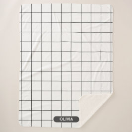 Cobertor Sherpa Preto e Branco da Grade