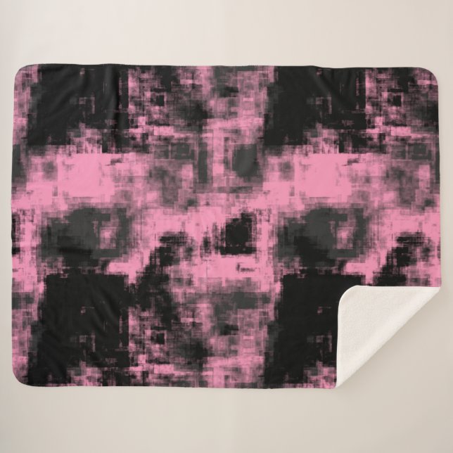 Cobertor Sherpa Preto e Cinza rosa (Frente (Horizontal))
