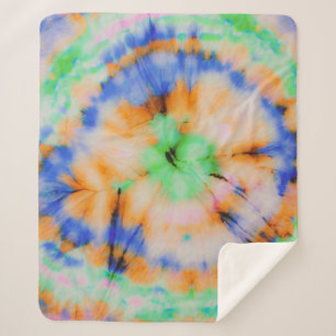 Cobertor Sherpa Preto Tie Dye, Grungy Vintage.