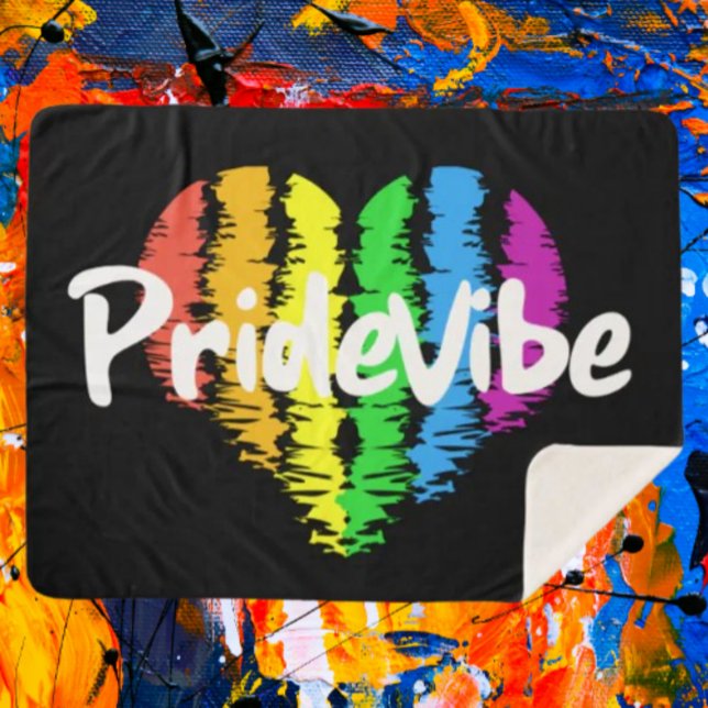 Cobertor Sherpa PrideVibe: Envolva-se no Coração Arco-íris (Criador carregado)