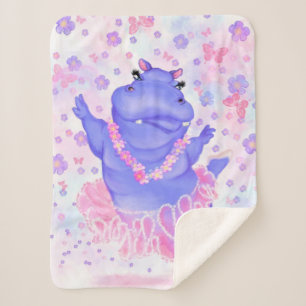 Cobertor Sherpa Prima Ballerina Hippo - Dançarina Feliz