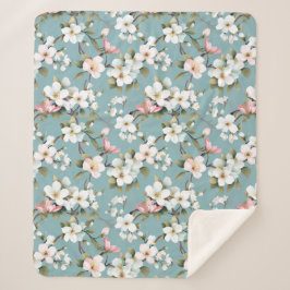 Cobertor Sherpa Primavera azul botânico