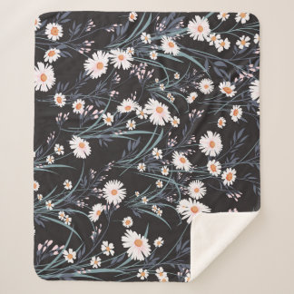 Cobertor Sherpa Primavera Daisy Floral Seamless Design