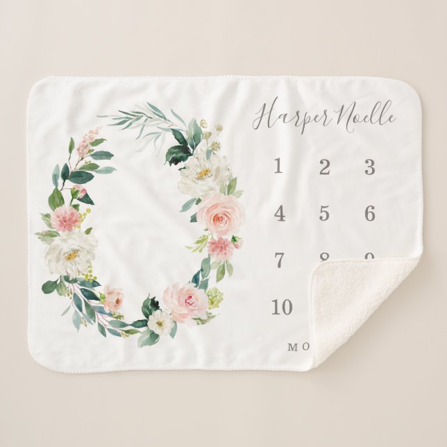 Cobertor Sherpa Primavera Florals - Etapa do Bebê (Frente (Horizontal))