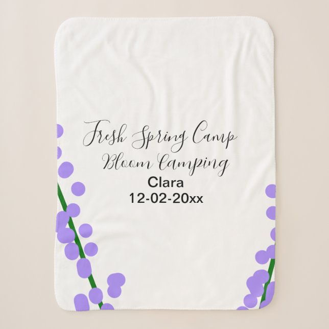 Cobertor Sherpa Primavera fresca flores de lavanda acampamento nom (Frente)