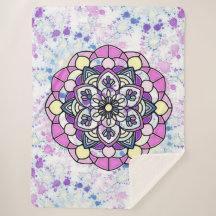Primavera Mandala Sherpa Blanket