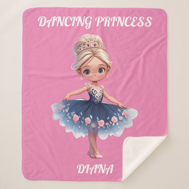 COBERTOR SHERPA "PRINCESA DE DANÇAS" PERSONALIZADA (Frente)