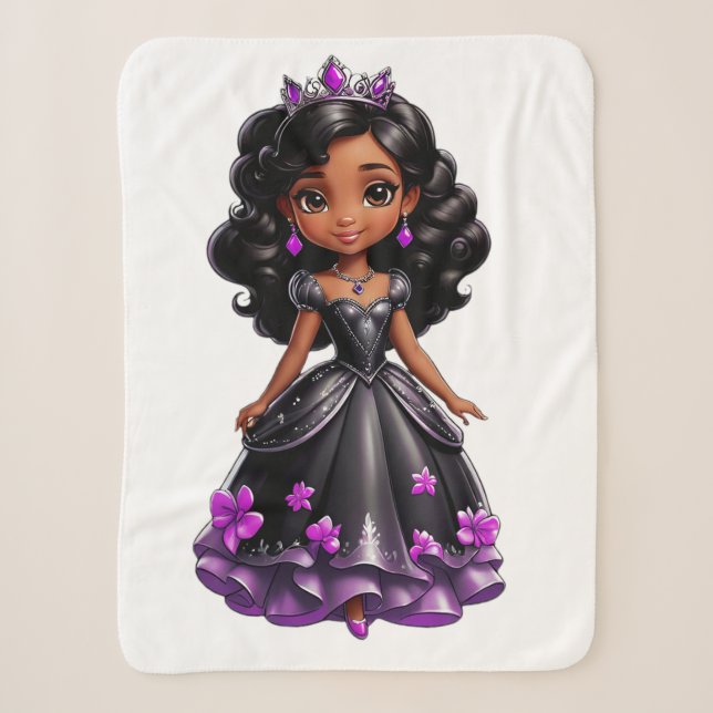 Cobertor Sherpa Princesa Negra (Frente)