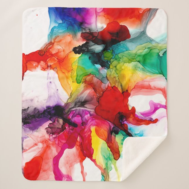 Cobertor Sherpa Prisma de Jeweltone - Watercolor (Frente)