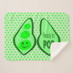 Cobertor Sherpa Prontos para Pop de ervilha verde grávida