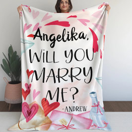 Cobertor Sherpa Proposta de casamento | Você Me Casado? Nome perso