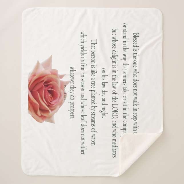 Cobertor Sherpa Psalm 1, Law day and Night, Streams of Waters, (Frente)