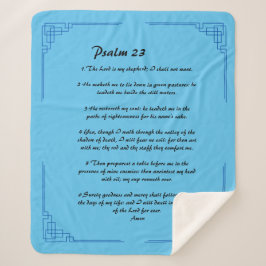Cobertor Sherpa Psalm 23 fronteira azul