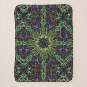 Cobertor Sherpa Psychedelic Mandala Retro Hippie Trippy Boho Chic