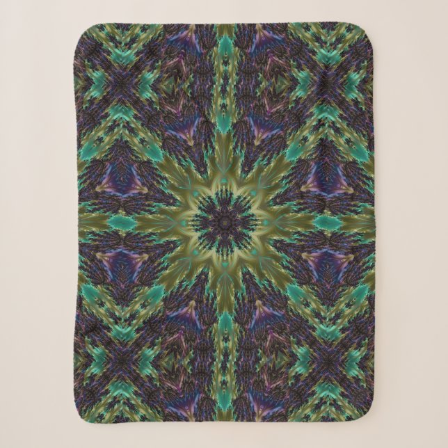 Cobertor Sherpa Psychedelic Mandala Retro Hippie Trippy Boho Chic (Frente)