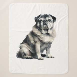 Cobertor Sherpa Pug Antigo