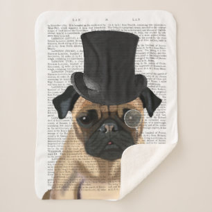 Cobertor Sherpa Pug, Formal Hound e Chapéu