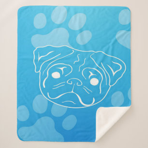 Cobertor Sherpa Pug Illustration Blanket