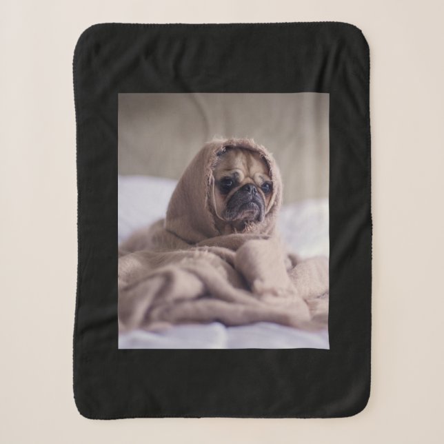 Cobertor Sherpa Pug In Blanket Cute Pug Dover Gift (Frente)