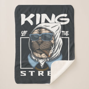 Cobertor Sherpa PUG King of the street Blanket