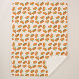 Cobertor Sherpa Pumpkin de queda Pumpkin Colheita de Outono Laranj