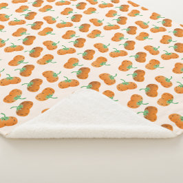 Cobertor Sherpa Pumpkin de queda Pumpkin Colheita de Outono Laranj