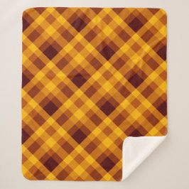 Cobertor Sherpa Pumpkin Laranja Xadrez Média Sherpa Blanket