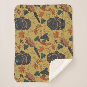 Cobertor Sherpa Pumpkins e cenouras, sem costura