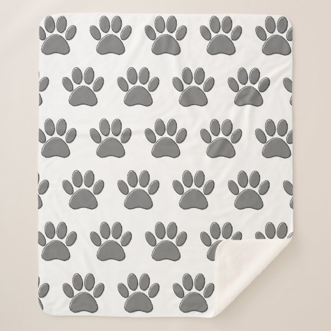 Cobertor Sherpa Puppy Paw Prints (Frente)