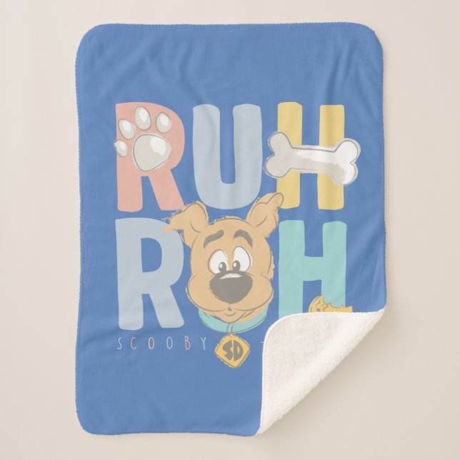 Cobertor Sherpa Puppy Scooby-Doo "Ruh Roh" (Frente)