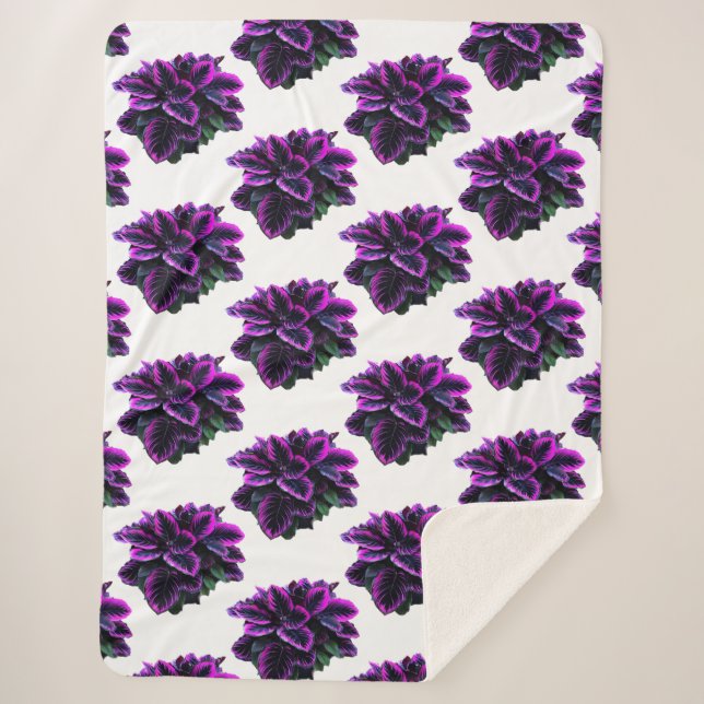 COBERTOR SHERPA PURPLE CALATHEA (Frente)