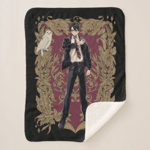 Cobertor Sherpa Quadro do Ornamentado Anime HARRY POTTER™