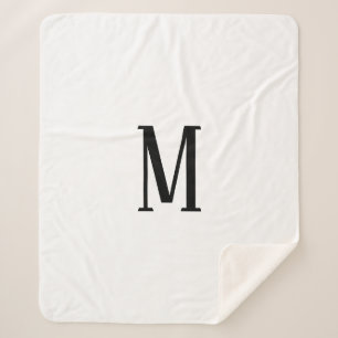 Cobertor Sherpa Qualquer letra Cores Pretas e Brancas ou Descart