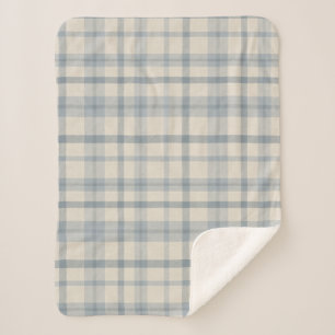 Cobertor Sherpa Quarto de Bebê Menino Xadrez Azul Fazenda Silencia