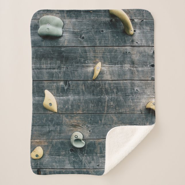 Cobertor Sherpa Quatro decores de parede de madeira marrom (Frente)