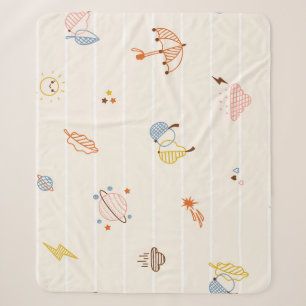Cobertor Sherpa Queda da estação: rabiscos listrados coloridos.