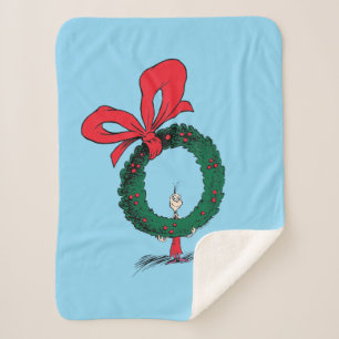 Cobertor Sherpa Quem Espia Através da Coroa de Natal