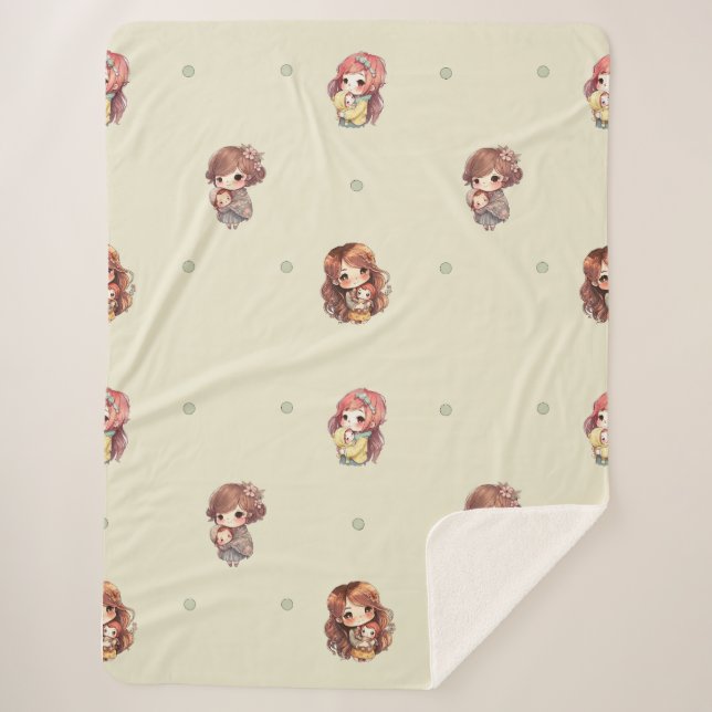 Cobertor Sherpa Querida Mãe E Bebê Sherpa Blanket (Frente)